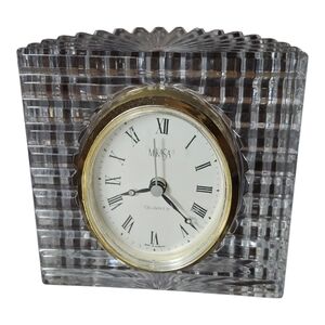 Mikasa Crystal Clock with Gold Accents
